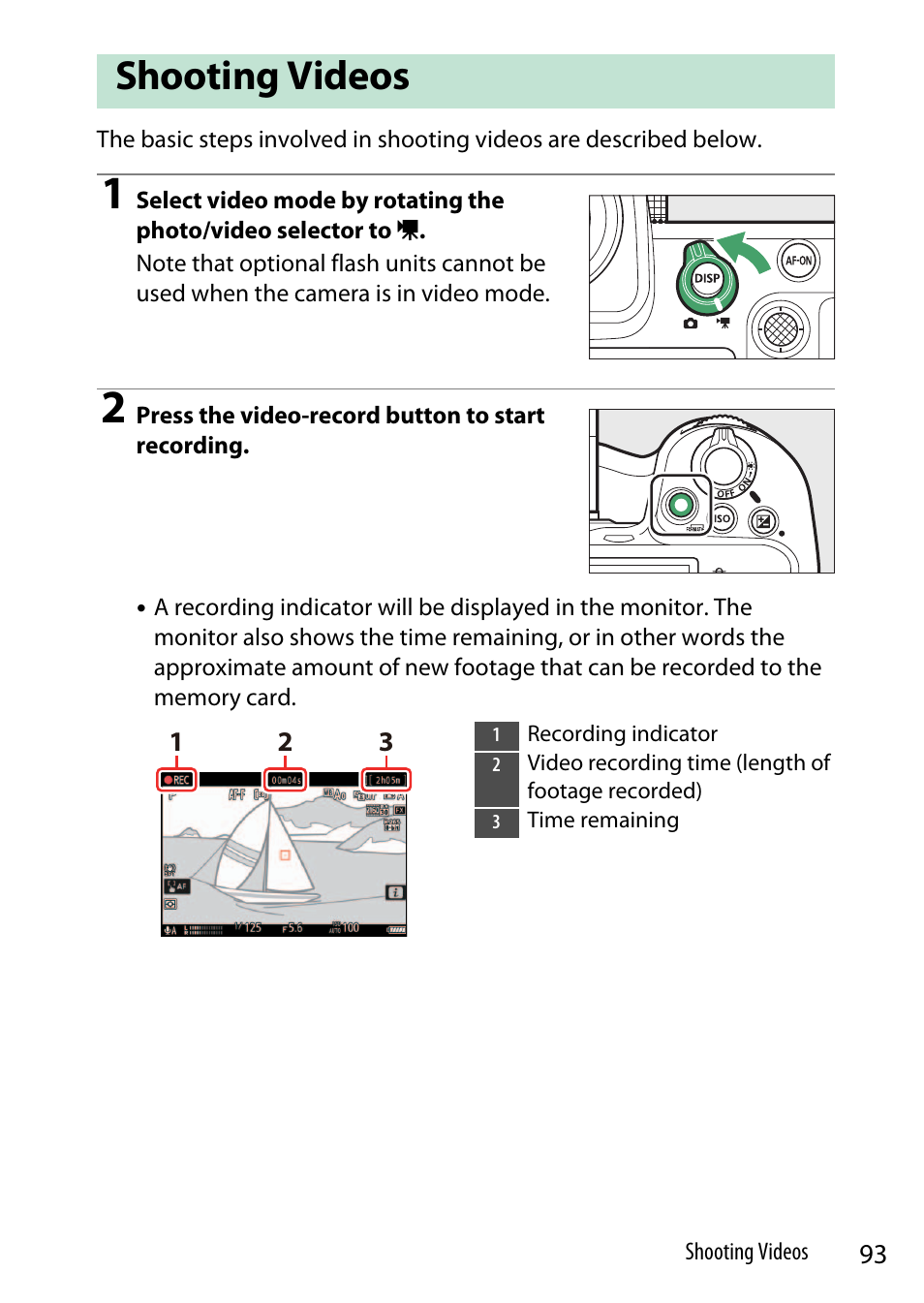 Shooting videos | Nikon Z9 Mirrorless Camera User Manual | Page 93 / 914