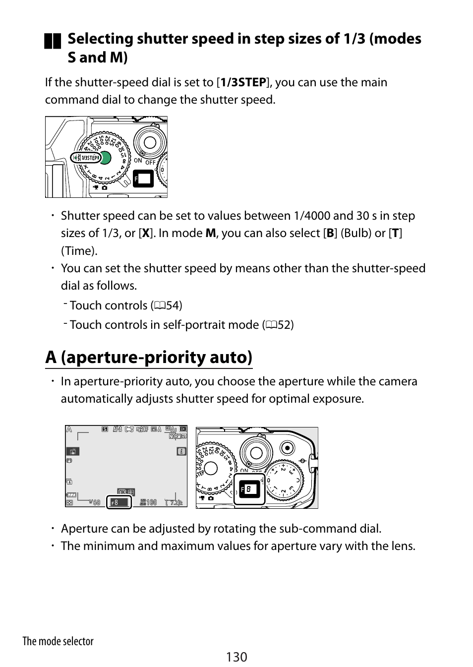 A (aperture-priority auto) | Nikon Zfc Mirrorless Camera with 28mm Lens User Manual | Page 130 / 624