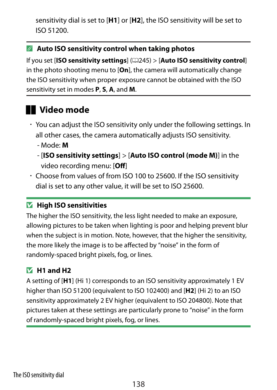 Video mode | Nikon Zfc Mirrorless Camera with 28mm Lens User Manual | Page 138 / 624