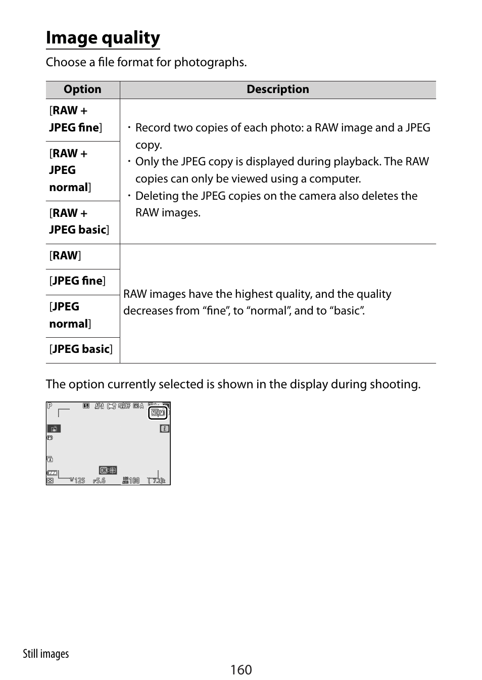 Image quality | Nikon Zfc Mirrorless Camera with 28mm Lens User Manual | Page 160 / 624