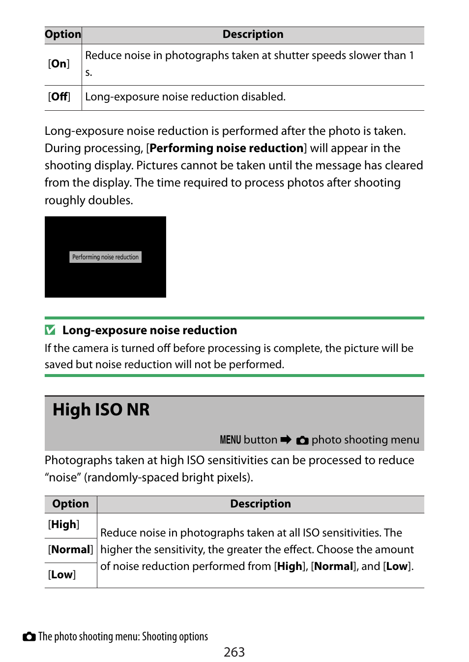 High iso nr | Nikon Zfc Mirrorless Camera with 28mm Lens User Manual | Page 263 / 624