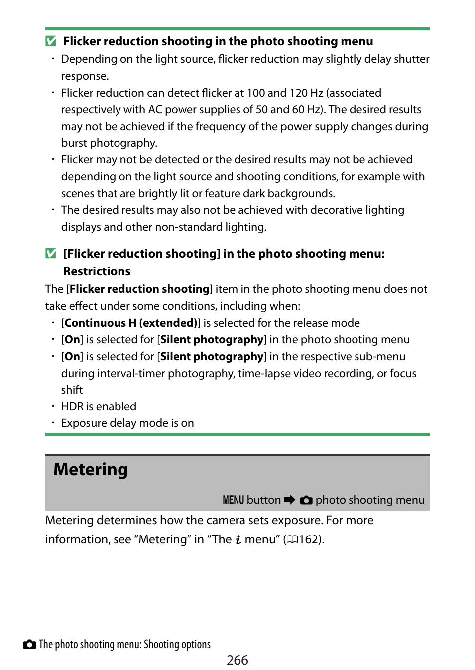 Metering | Nikon Zfc Mirrorless Camera with 28mm Lens User Manual | Page 266 / 624