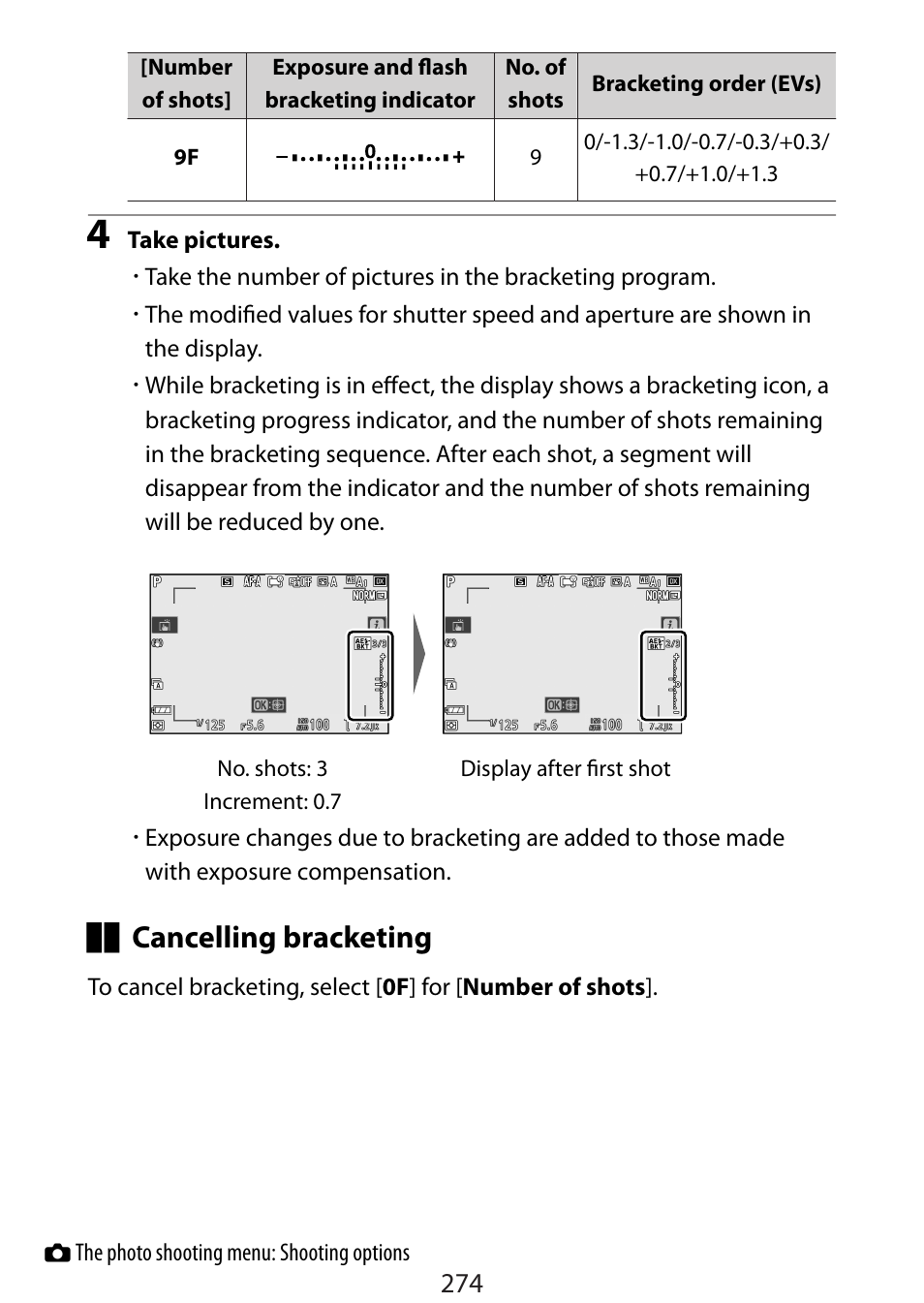 Cancelling bracketing | Nikon Zfc Mirrorless Camera with 28mm Lens User Manual | Page 274 / 624