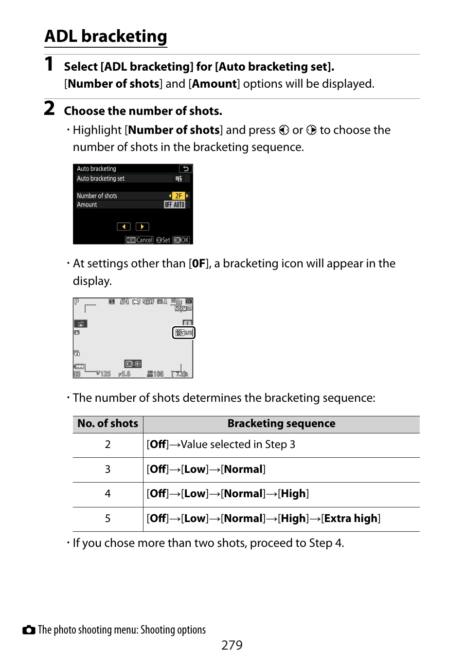 Adl bracketing | Nikon Zfc Mirrorless Camera with 28mm Lens User Manual | Page 279 / 624