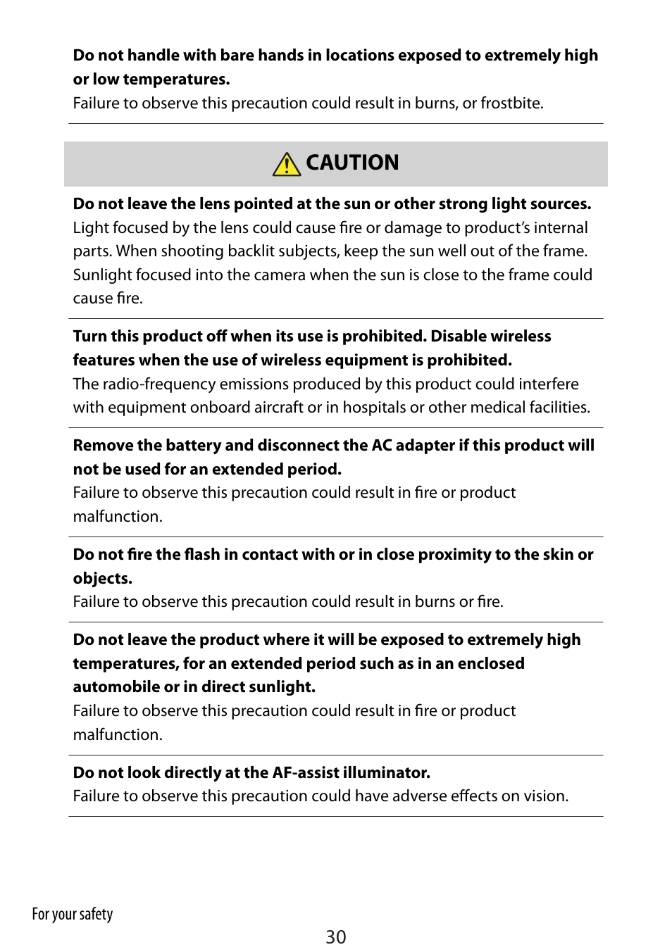 Caution | Nikon Zfc Mirrorless Camera with 28mm Lens User Manual | Page 30 / 624