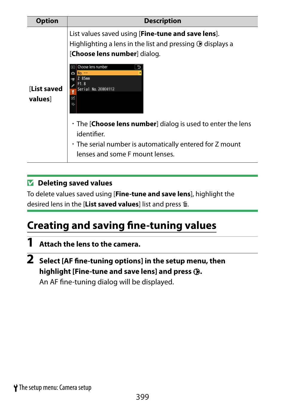 Creating and saving fine-tuning values | Nikon Zfc Mirrorless Camera with 28mm Lens User Manual | Page 399 / 624