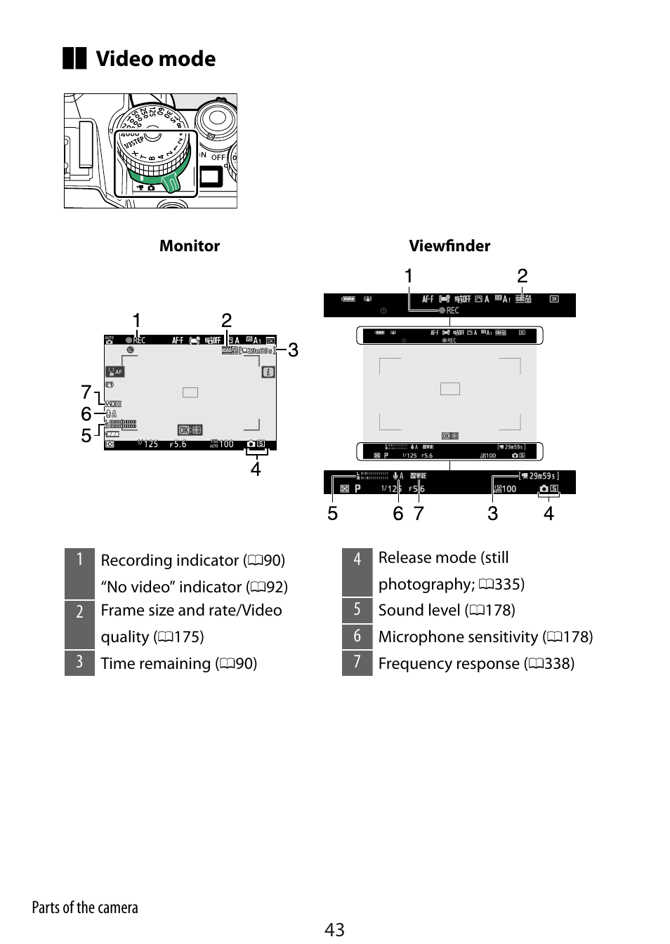 Video mode | Nikon Zfc Mirrorless Camera with 28mm Lens User Manual | Page 43 / 624