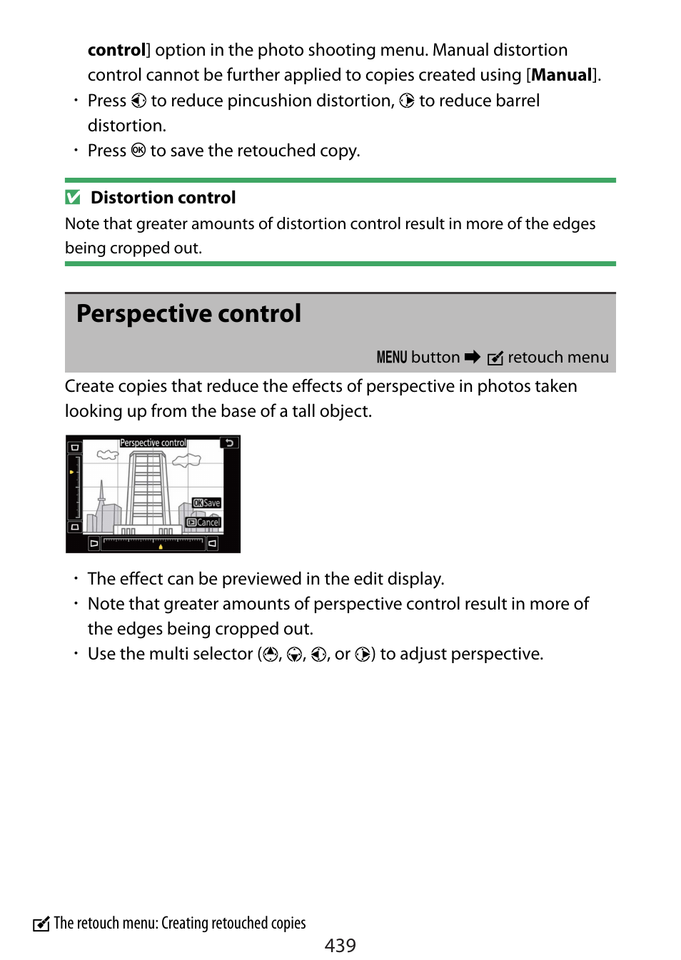 Perspective control | Nikon Zfc Mirrorless Camera with 28mm Lens User Manual | Page 439 / 624