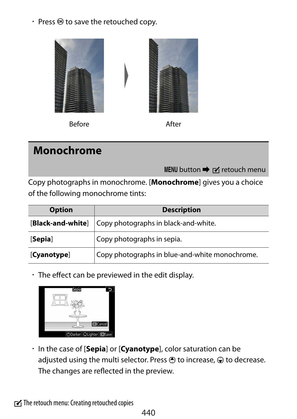 Monochrome | Nikon Zfc Mirrorless Camera with 28mm Lens User Manual | Page 440 / 624