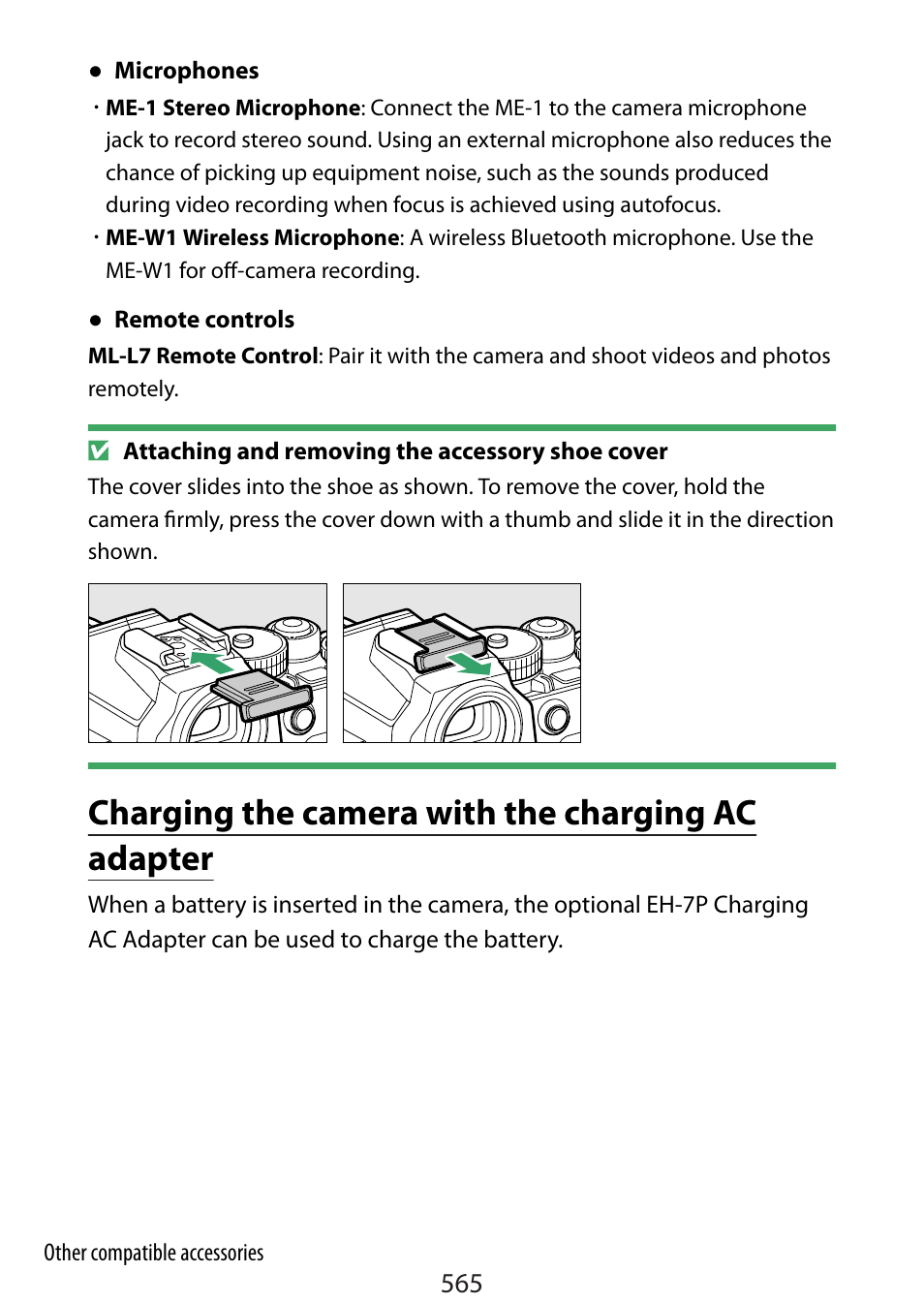 Charging the camera with the charging ac adapter, Ge lamp | Nikon Zfc Mirrorless Camera with 28mm Lens User Manual | Page 565 / 624