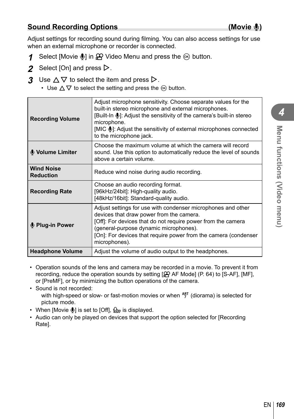 Olympus OM-D E-M1 Mark III Mirrorless Camera User Manual | Page 169 / 333