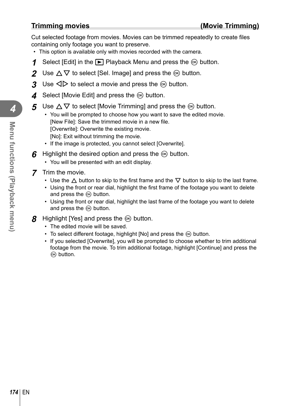 Olympus OM-D E-M1 Mark III Mirrorless Camera User Manual | Page 174 / 333