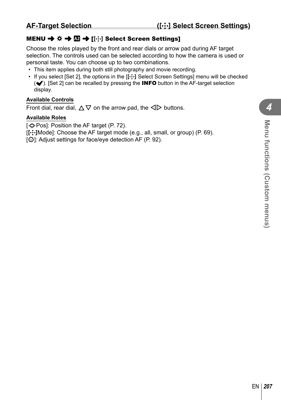 Olympus OM-D E-M1 Mark III Mirrorless Camera User Manual | Page 207 / 333