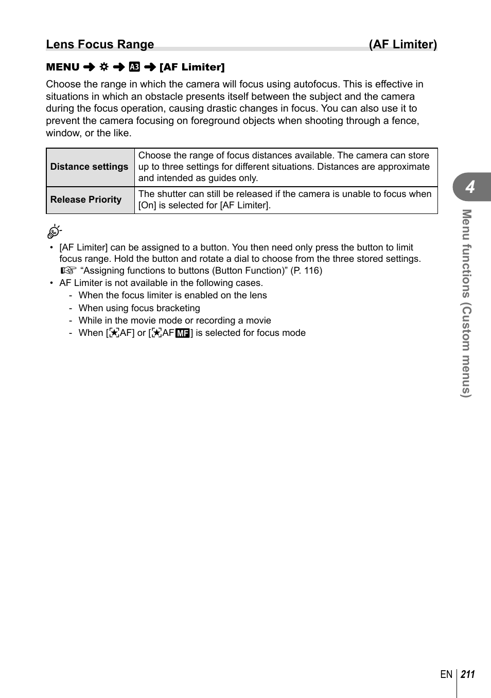 Olympus OM-D E-M1 Mark III Mirrorless Camera User Manual | Page 211 / 333