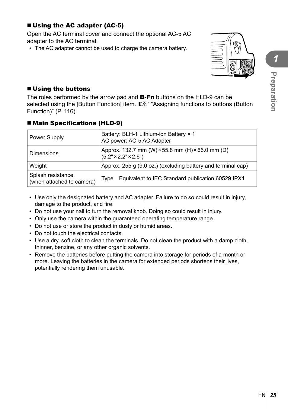 Preparation | Olympus OM-D E-M1 Mark III Mirrorless Camera User Manual | Page 25 / 333