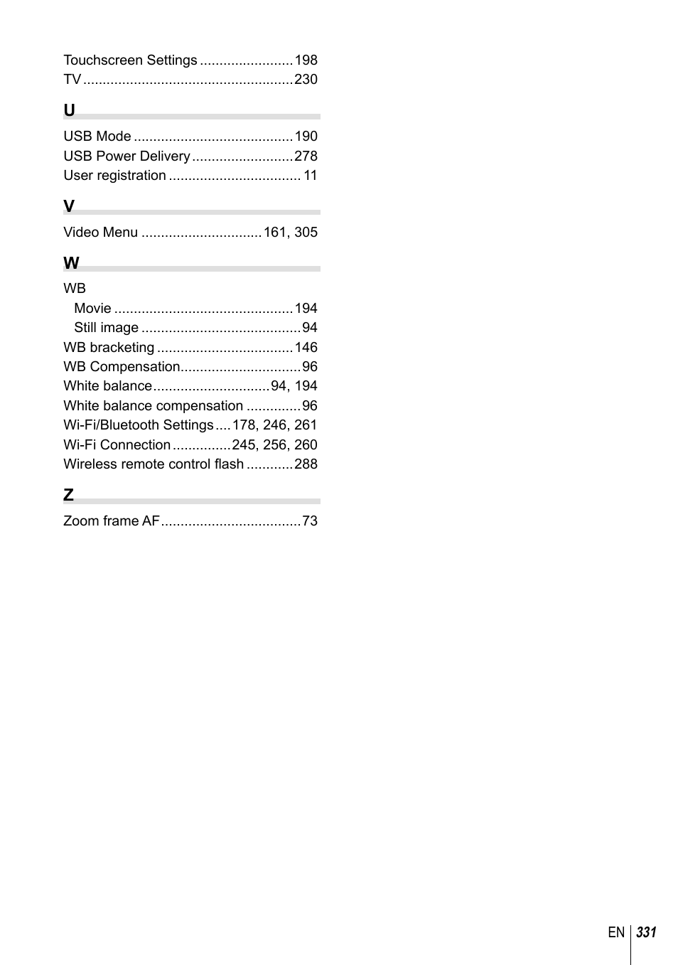 Olympus OM-D E-M1 Mark III Mirrorless Camera User Manual | Page 331 / 333