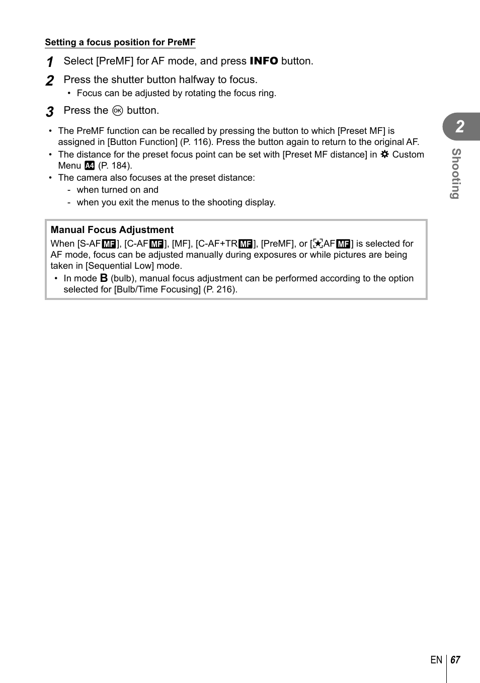 Olympus OM-D E-M1 Mark III Mirrorless Camera User Manual | Page 67 / 333