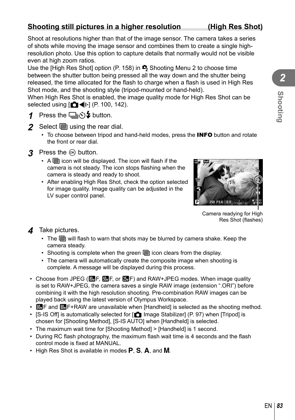 Shooting | Olympus OM-D E-M1 Mark III Mirrorless Camera User Manual | Page 83 / 333