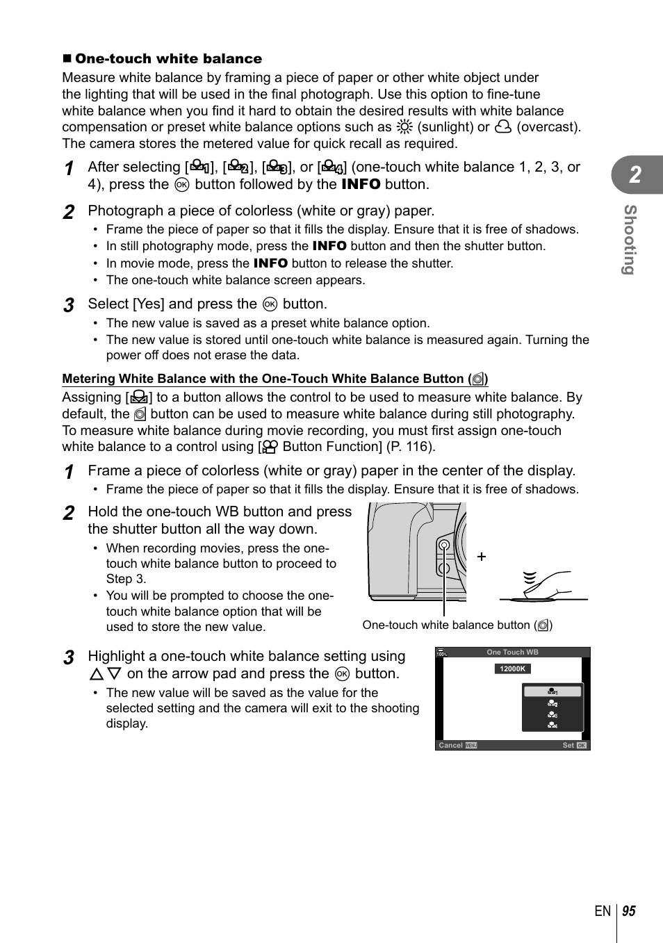 Shooting | Olympus OM-D E-M1 Mark III Mirrorless Camera User Manual | Page 95 / 333