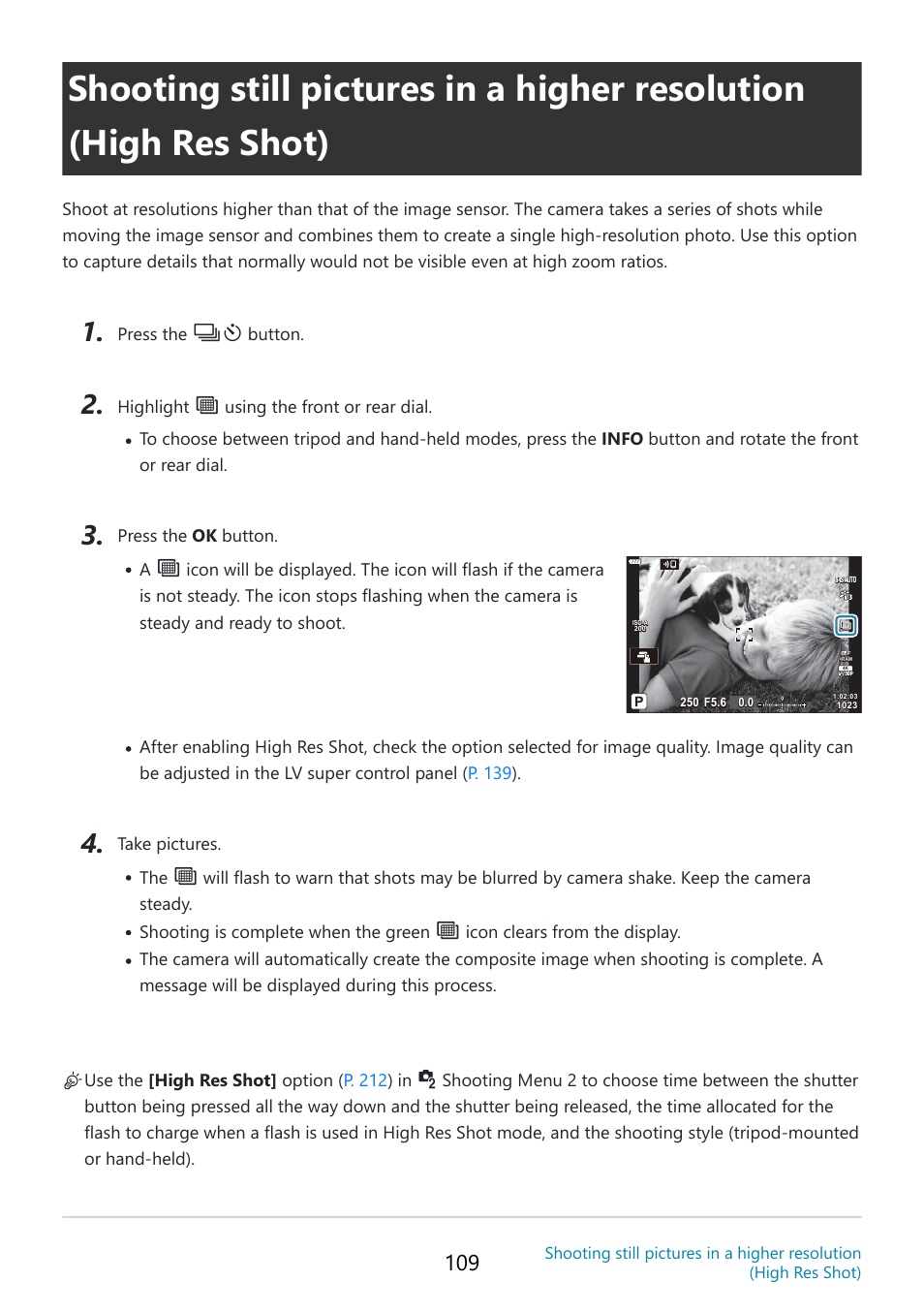 P. 109 | OM SYSTEM OM-5 Mirrorless Camera with 12-45mm f/4 PRO Lens (Silver) User Manual | Page 109 / 467