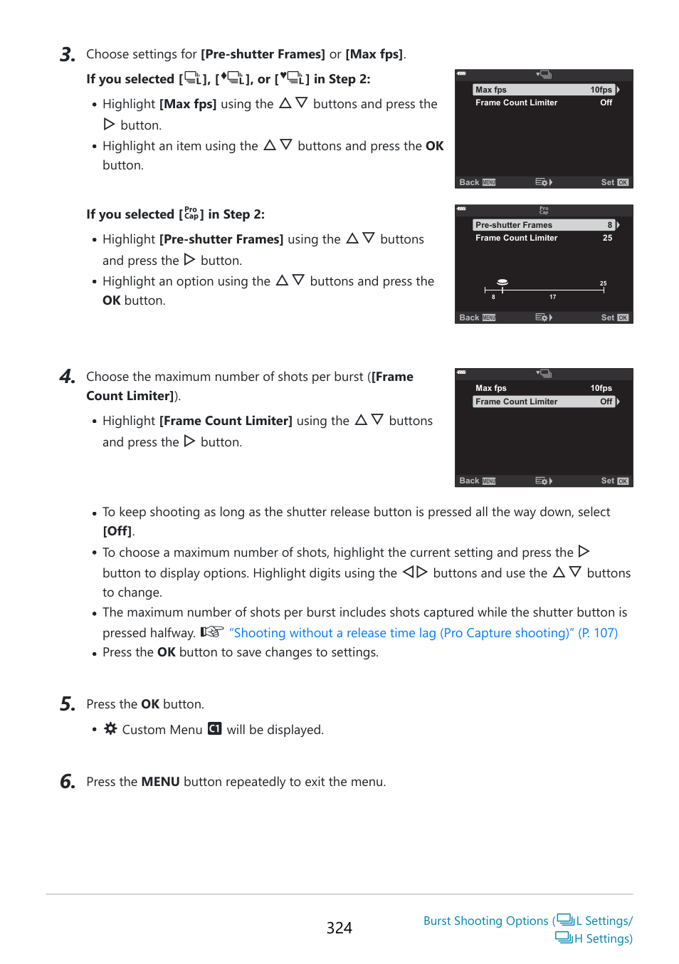 OM SYSTEM OM-5 Mirrorless Camera with 12-45mm f/4 PRO Lens (Silver) User Manual | Page 324 / 467