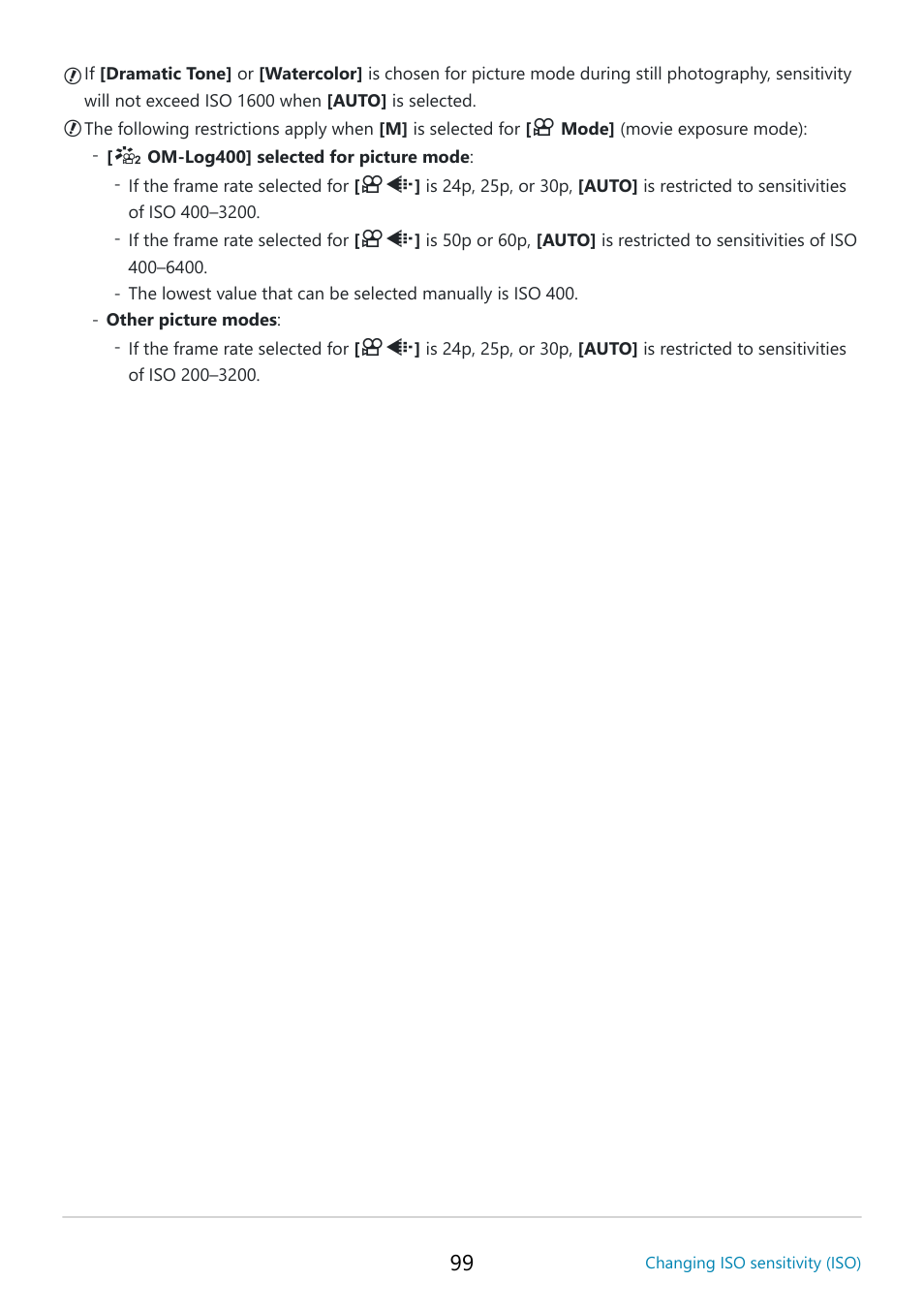 OM SYSTEM OM-5 Mirrorless Camera with 12-45mm f/4 PRO Lens (Silver) User Manual | Page 99 / 467