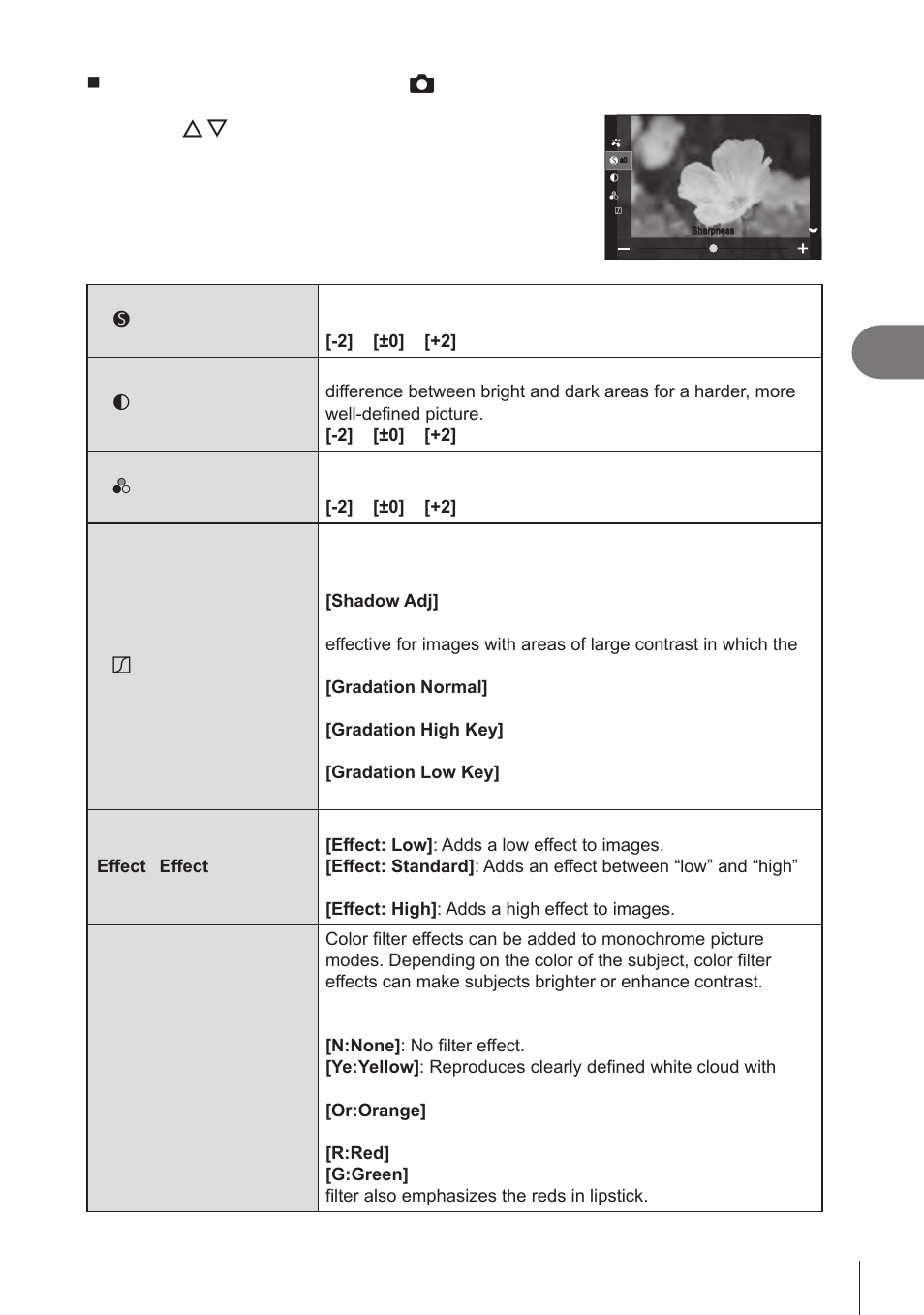 Shooting settings, 147 en | OM SYSTEM OM-1 Mirrorless Camera User Manual | Page 147 / 342