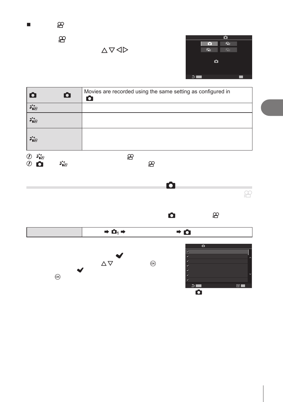 Picture mode settings), Pa s m b, Shooting settings | 149 en, Select [ n picture mode] from the menu, Select an option using fghi | OM SYSTEM OM-1 Mirrorless Camera User Manual | Page 149 / 342