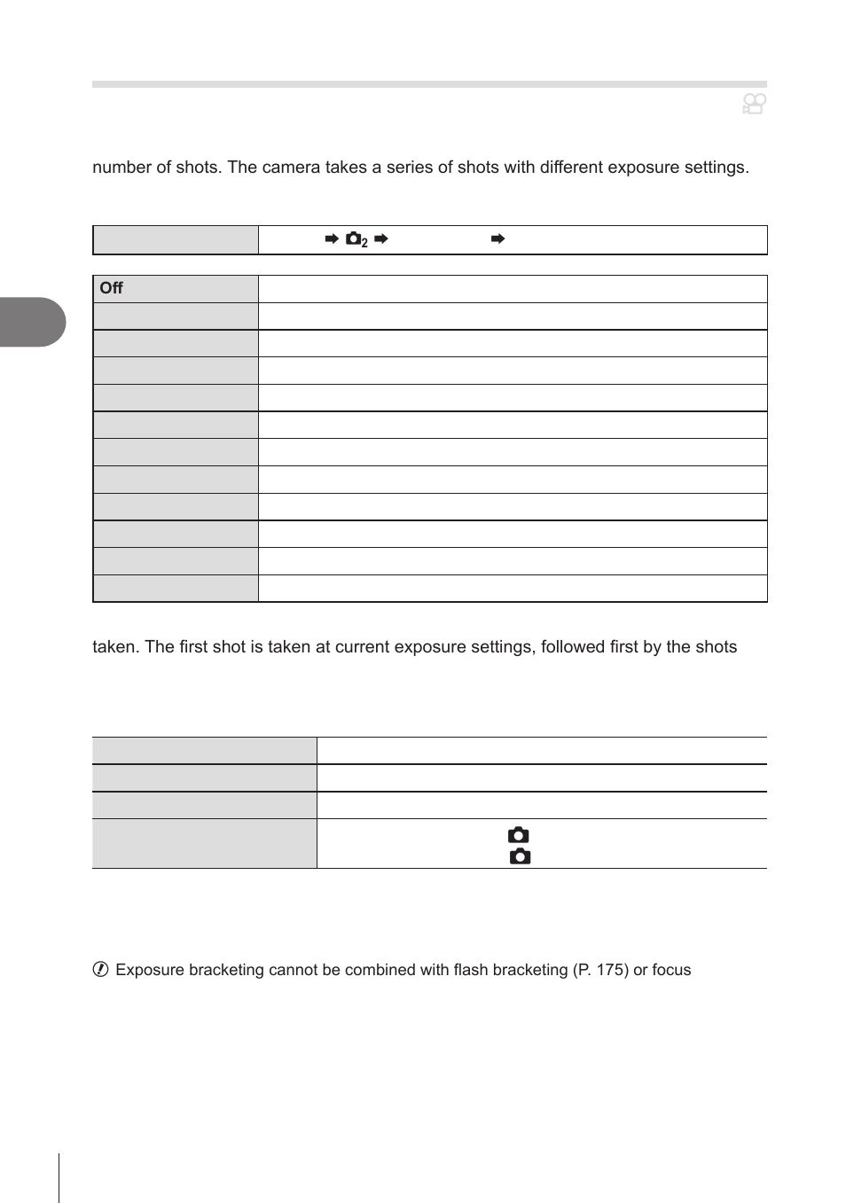 P. 174, Pa s m b, Shooting settings | OM SYSTEM OM-1 Mirrorless Camera User Manual | Page 174 / 342