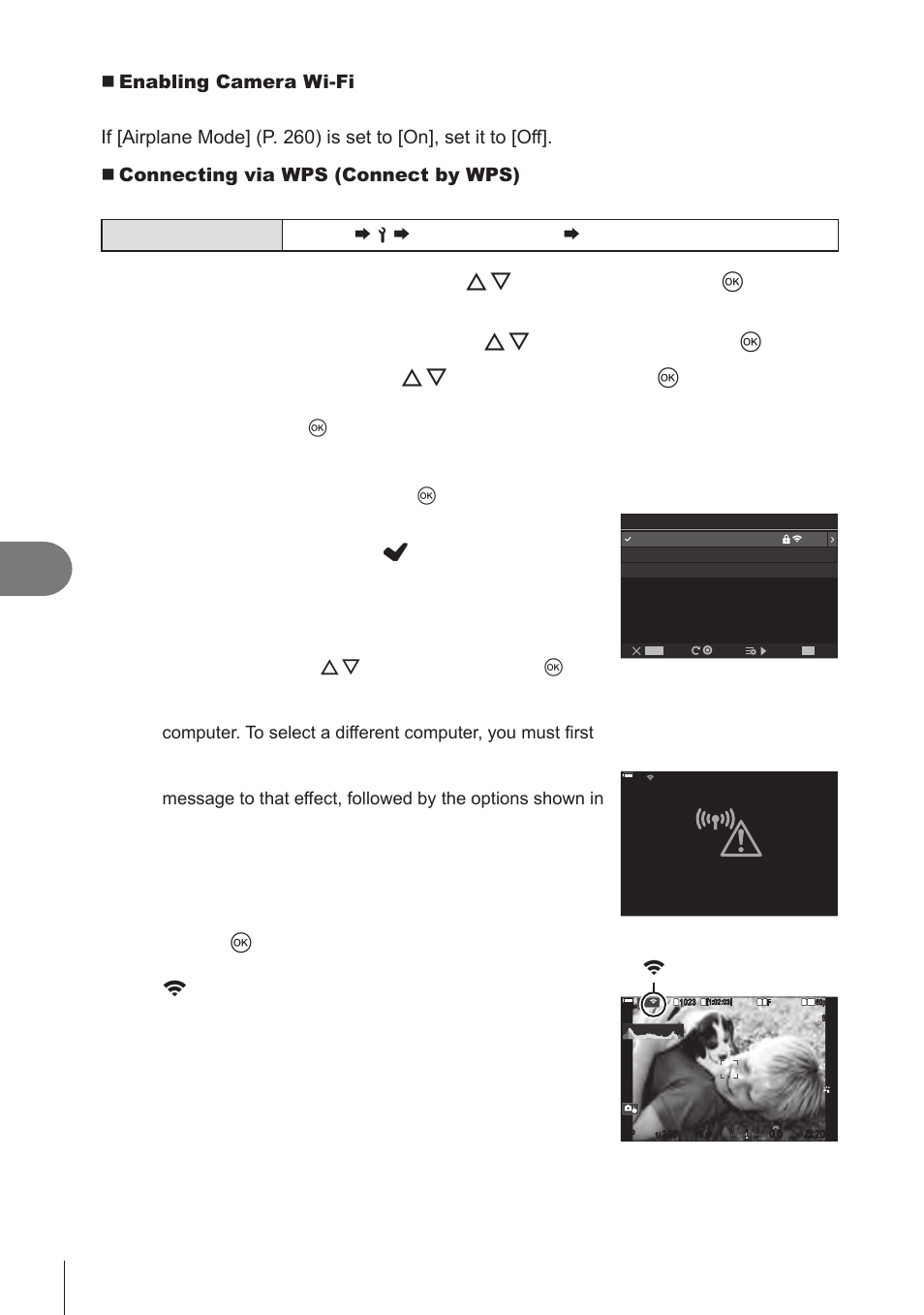 P. 272), Connecting the camera to external devices, 272 en | Press the q button to exit to the shooting display | OM SYSTEM OM-1 Mirrorless Camera User Manual | Page 272 / 342