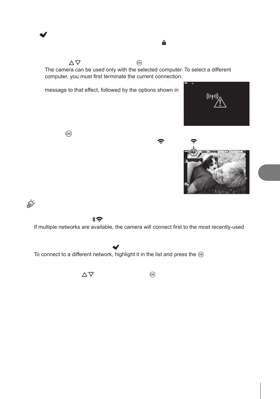 Connecting the camera to external devices, 275 en, Press the q button to exit to the shooting display | OM SYSTEM OM-1 Mirrorless Camera User Manual | Page 275 / 342