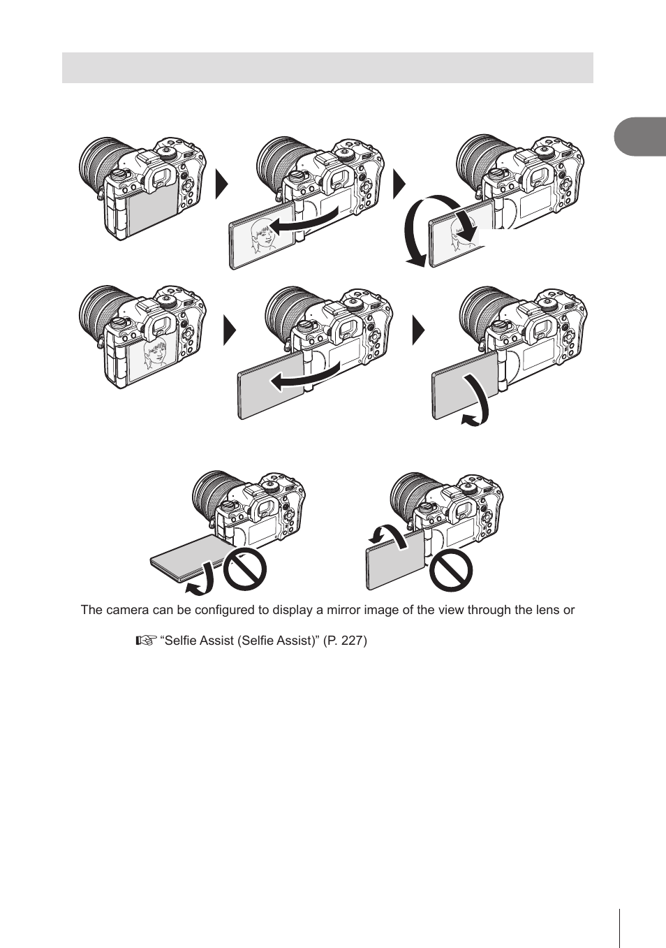 Using the monitor | OM SYSTEM OM-1 Mirrorless Camera User Manual | Page 29 / 342