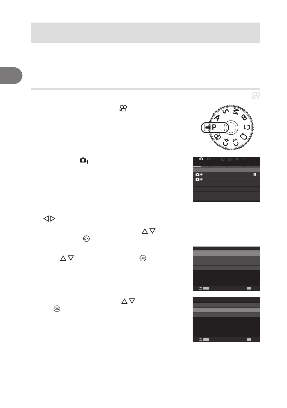 Saving custom settings to the mode dial, Custom modes), Saving settings (assign to custom mode) | P. 56, Pa s m b, Shooting, 56 en, Press the menu button to display the menus, Highlight the _ tab using the front dial | OM SYSTEM OM-1 Mirrorless Camera User Manual | Page 56 / 342