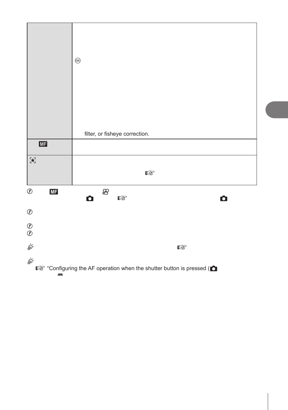 Shooting settings | OM SYSTEM OM-1 Mirrorless Camera User Manual | Page 73 / 342