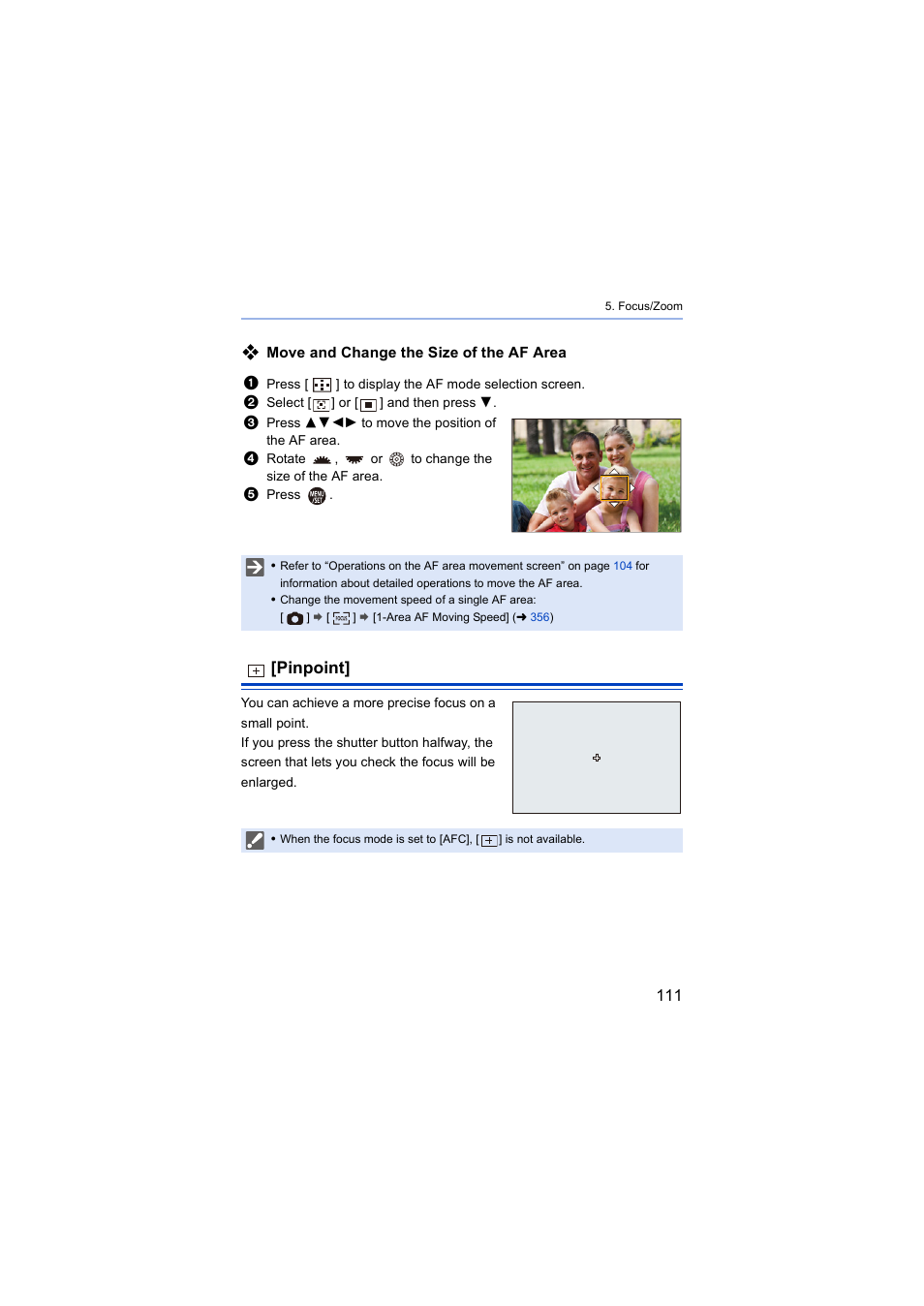 Pinpoint | Panasonic Lumix S5 Mirrorless Camera User Manual | Page 111 / 570
