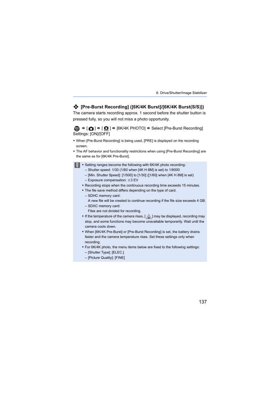 Panasonic Lumix S5 Mirrorless Camera User Manual | Page 137 / 570
