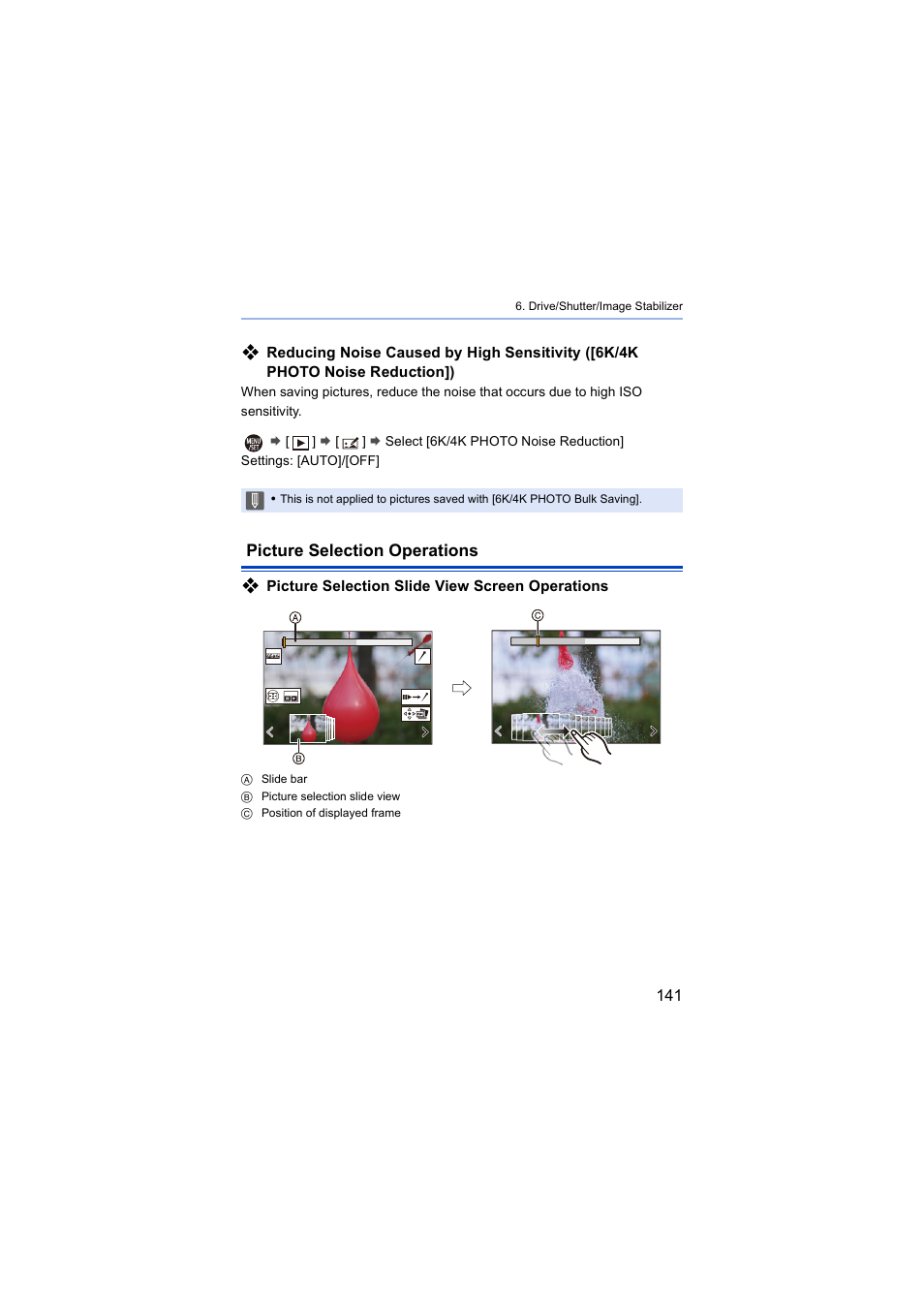 Picture selection operations | Panasonic Lumix S5 Mirrorless Camera User Manual | Page 141 / 570