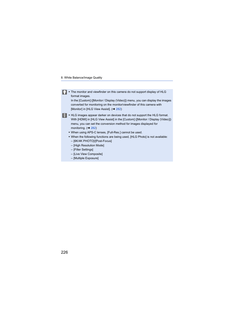 Panasonic Lumix S5 Mirrorless Camera User Manual | Page 226 / 570