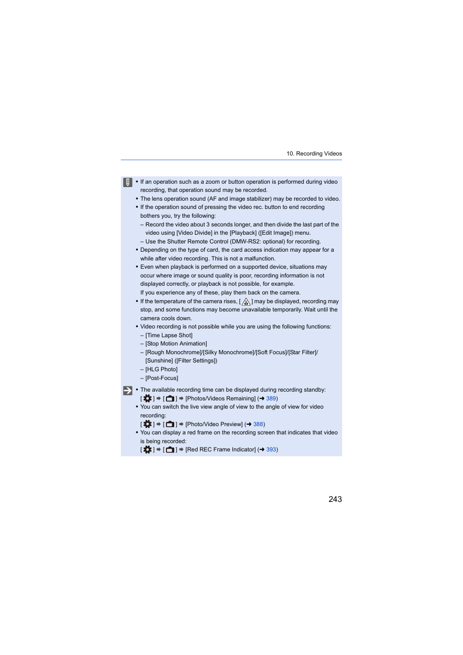 Panasonic Lumix S5 Mirrorless Camera User Manual | Page 243 / 570
