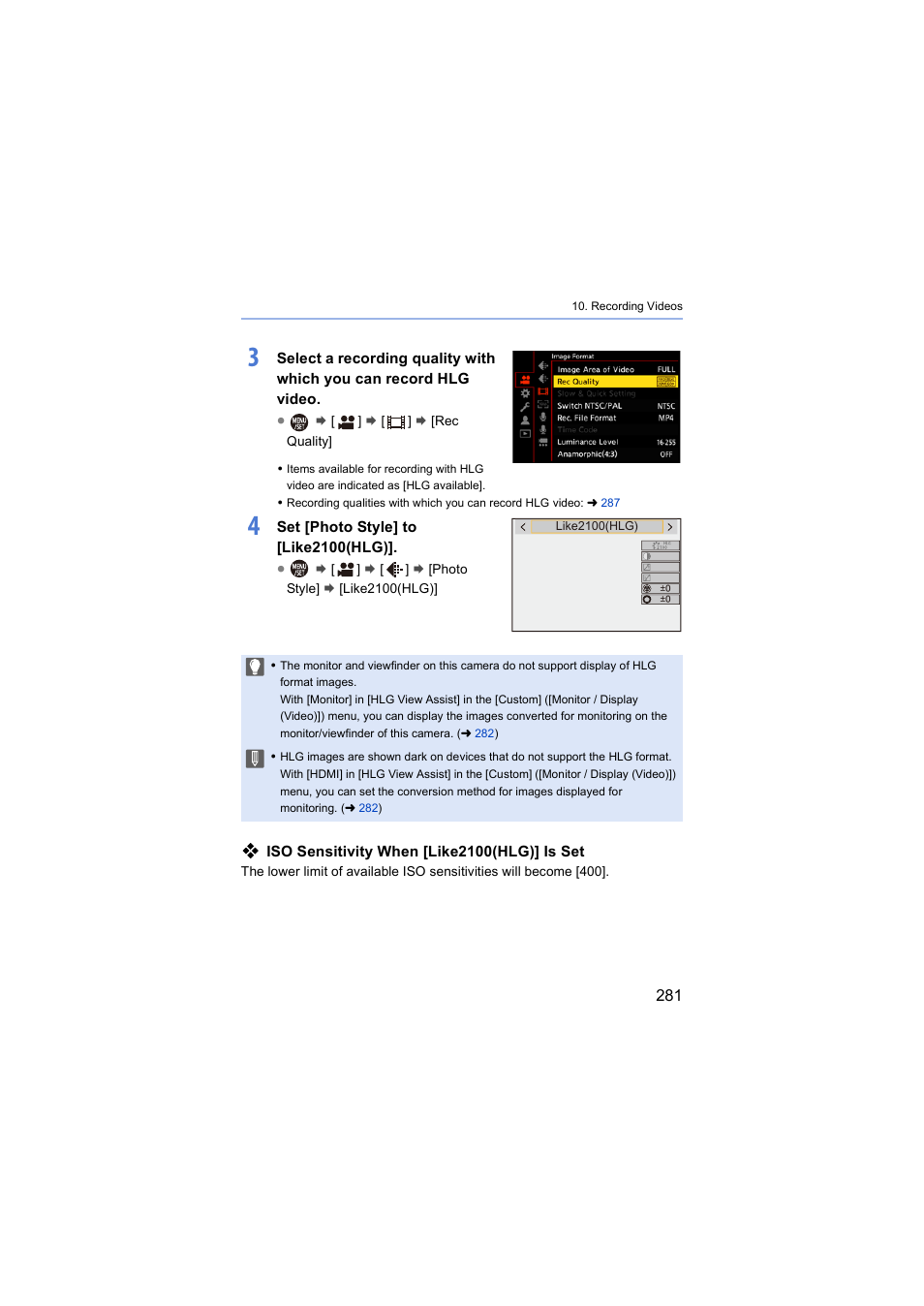 Panasonic Lumix S5 Mirrorless Camera User Manual | Page 281 / 570