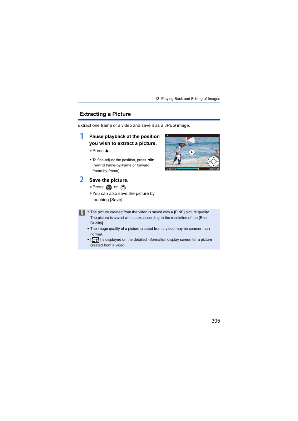 Extracting a picture, Used) | Panasonic Lumix S5 Mirrorless Camera User Manual | Page 305 / 570