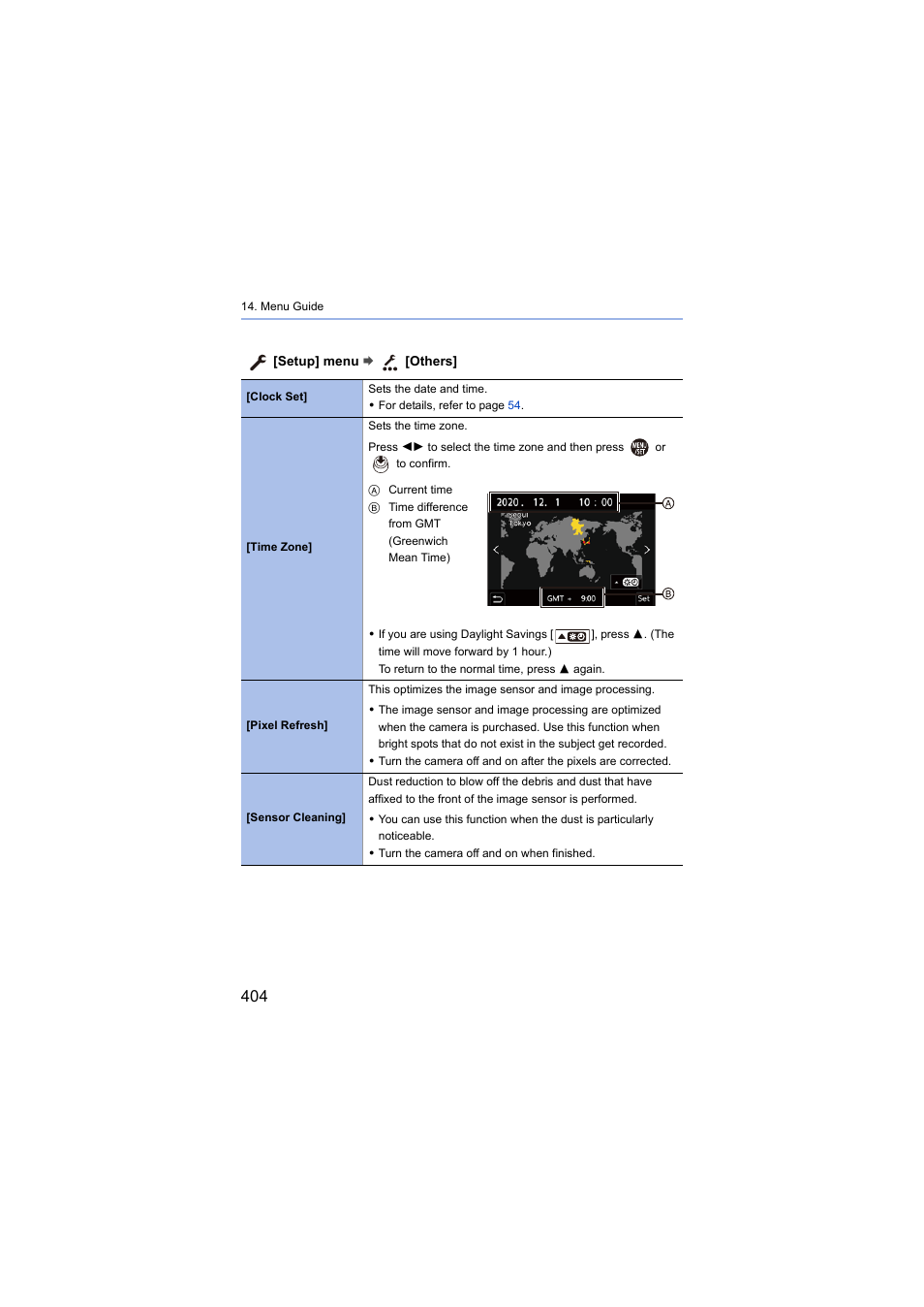 Ime zone | Panasonic Lumix S5 Mirrorless Camera User Manual | Page 404 / 570