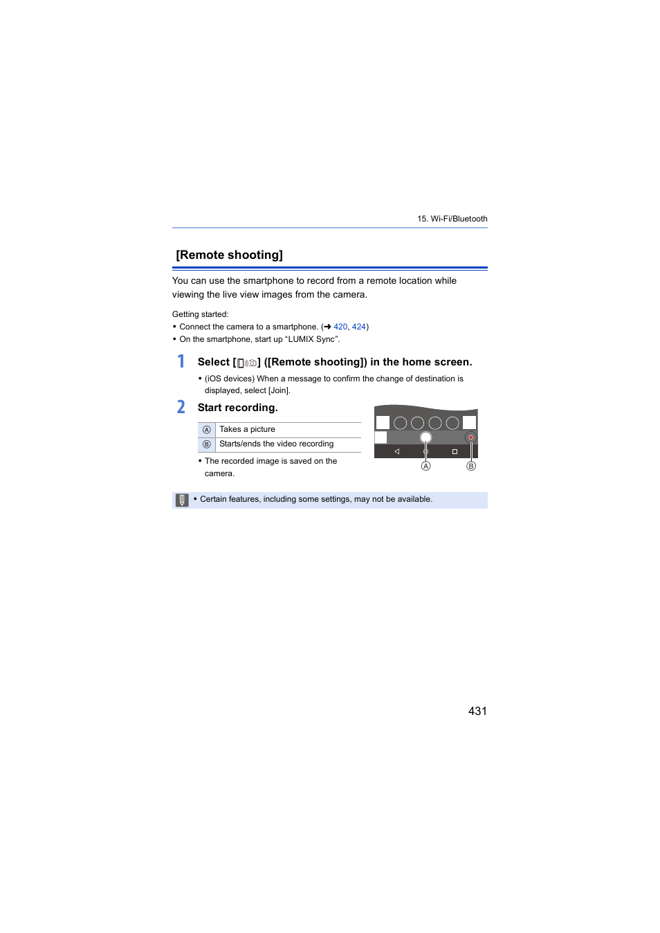 Remote shooting | Panasonic Lumix S5 Mirrorless Camera User Manual | Page 431 / 570