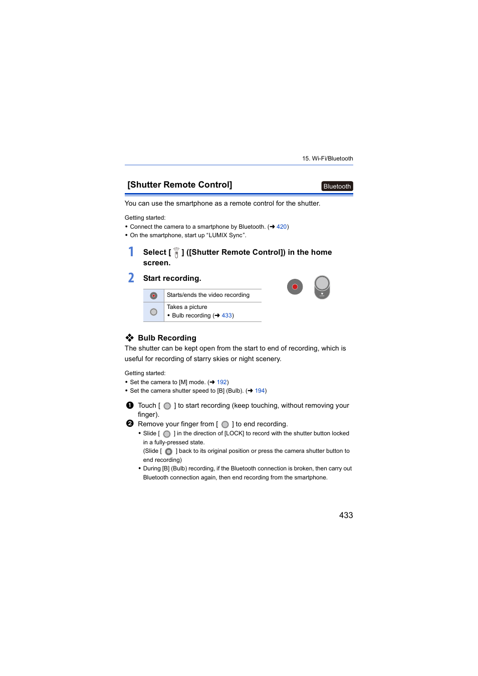 Shutter remote control | Panasonic Lumix S5 Mirrorless Camera User Manual | Page 433 / 570