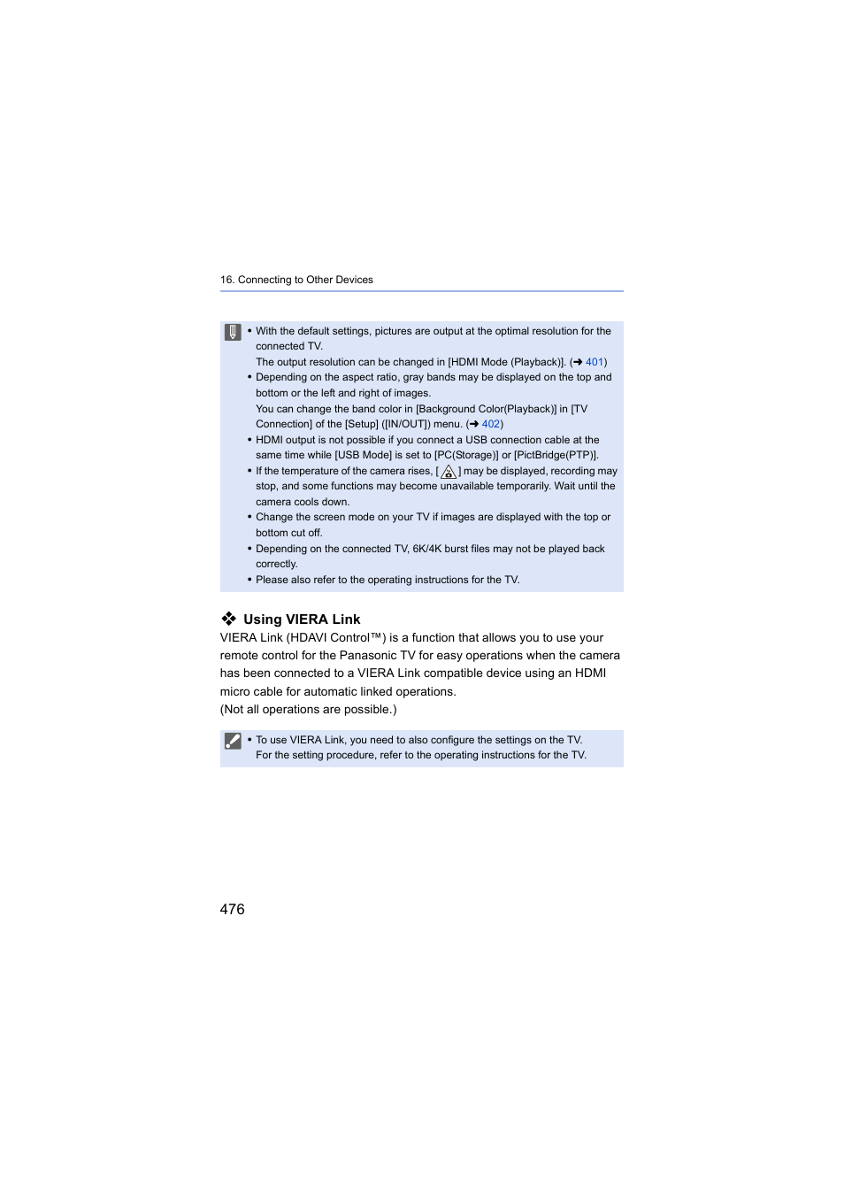 Using viera link | Panasonic Lumix S5 Mirrorless Camera User Manual | Page 476 / 570