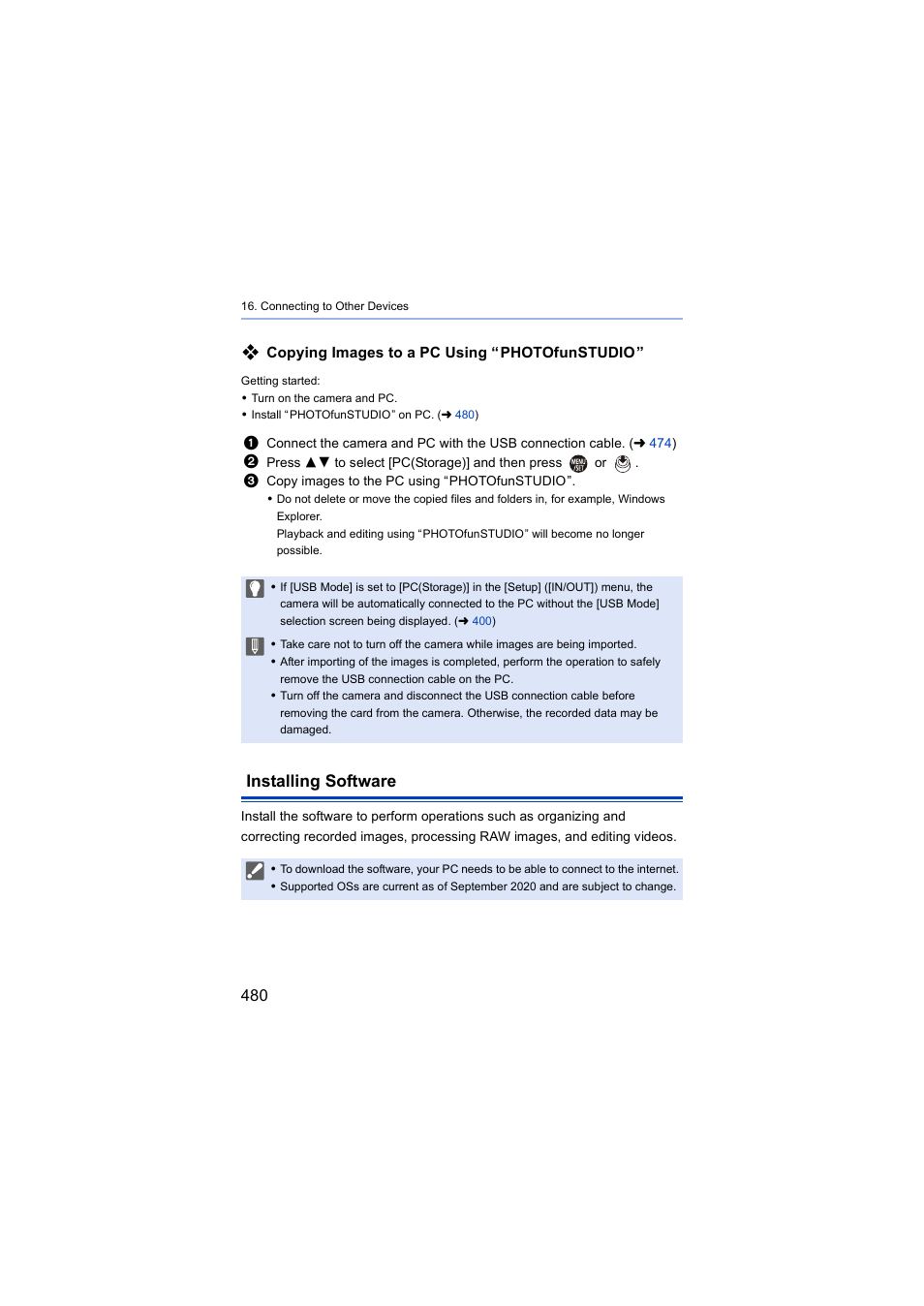 Installing software | Panasonic Lumix S5 Mirrorless Camera User Manual | Page 480 / 570