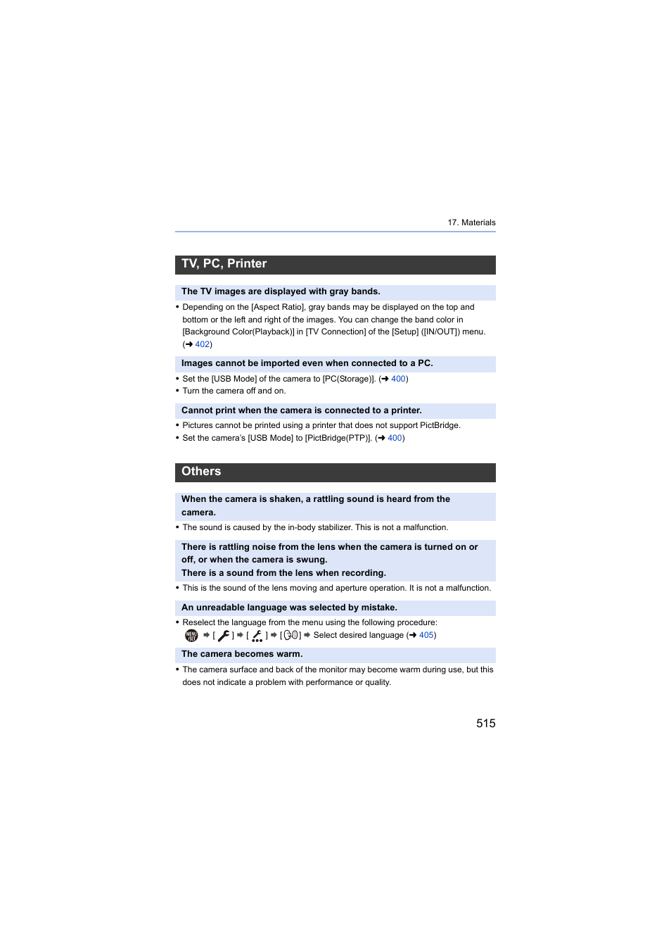 Tv, pc, printer, Others | Panasonic Lumix S5 Mirrorless Camera User Manual | Page 515 / 570