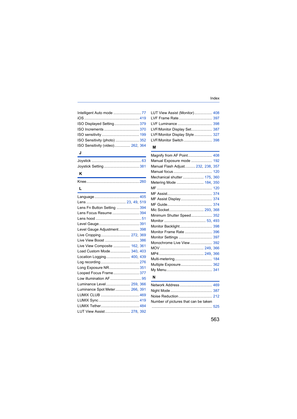 Panasonic Lumix S5 Mirrorless Camera User Manual | Page 563 / 570