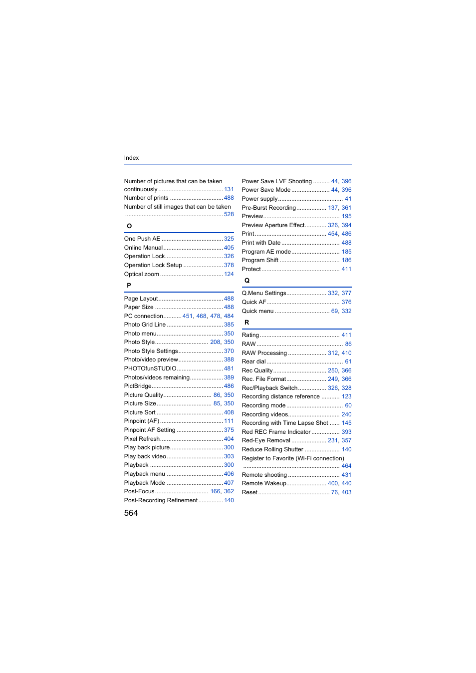 Panasonic Lumix S5 Mirrorless Camera User Manual | Page 564 / 570