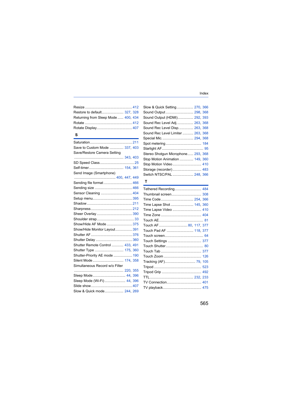 Panasonic Lumix S5 Mirrorless Camera User Manual | Page 565 / 570